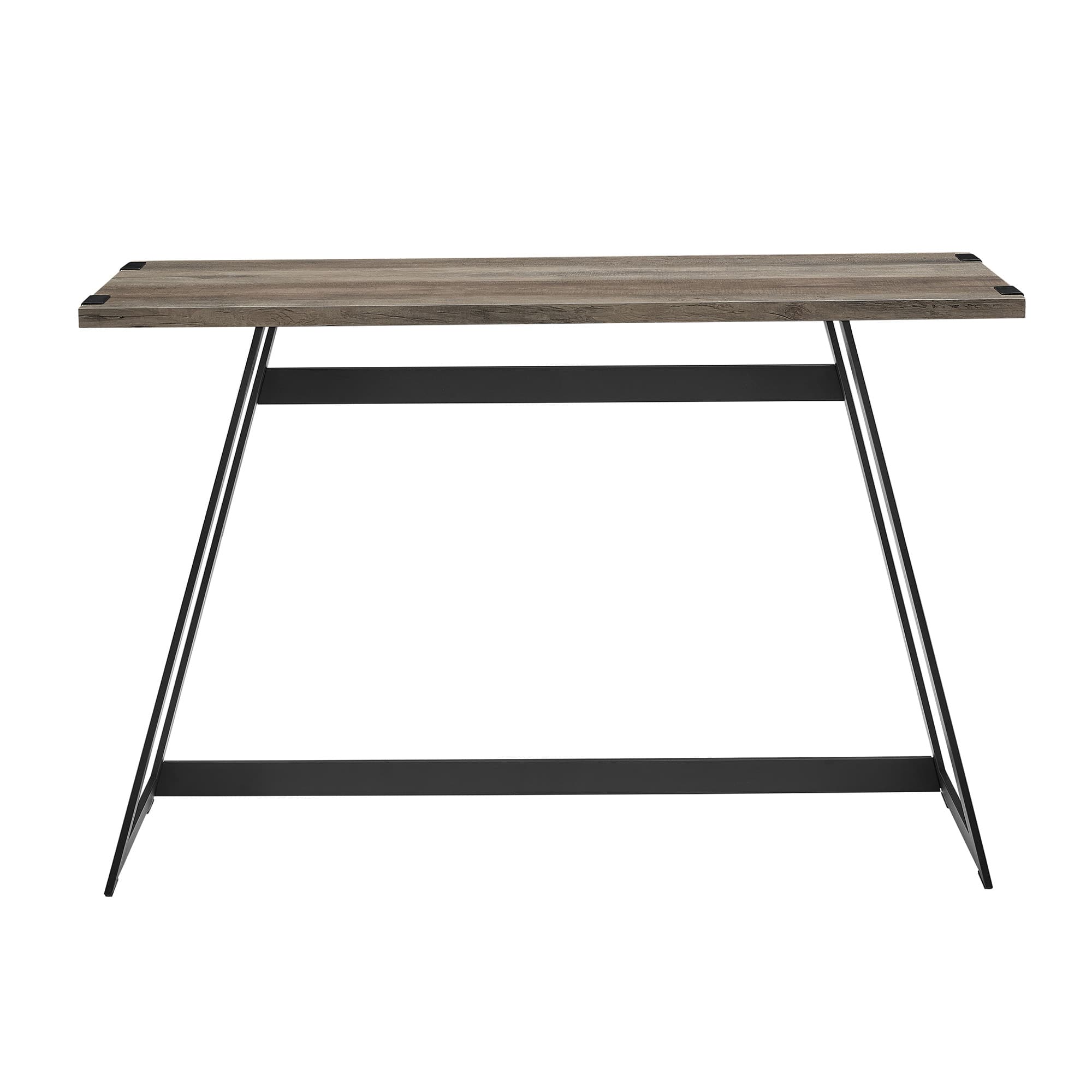 Walker Edison Gray Wash Faux Wrap Modern Industrial Entry Table